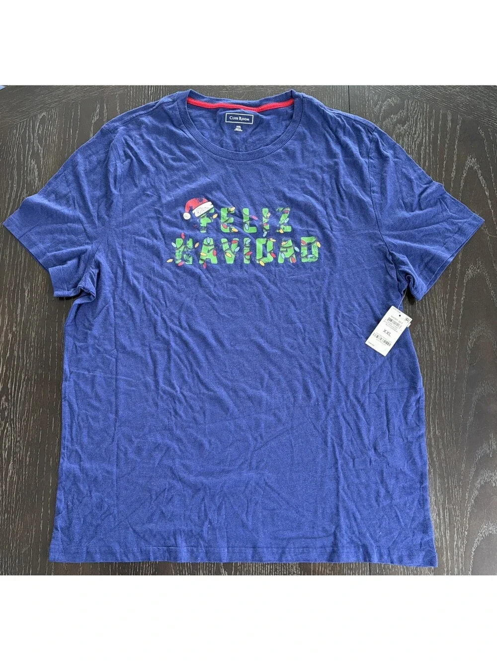 Club Room Blue Red FELIZ NAVIDAD Pajama Shirt & Shorts Set XXL